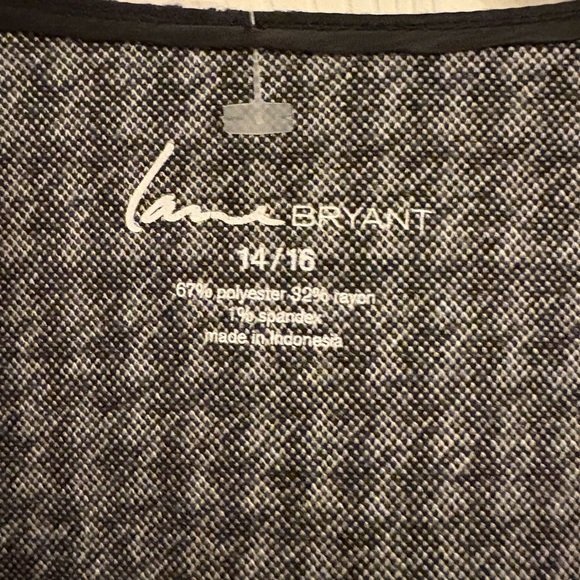 Lane Bryant Black and White Fitted Houndstooth Tank Top size 14/16 - Picture 3 of 7